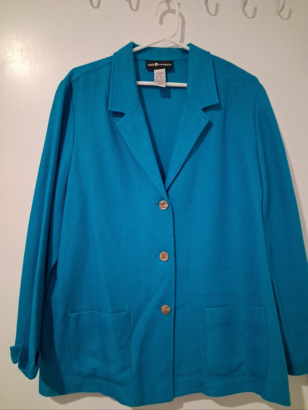 Sag Harbor Turquoise Button-Front Blazer